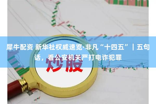 犀牛配资 新华社权威速览·非凡“十四五”｜五句话，看公安机关严打电诈犯罪
